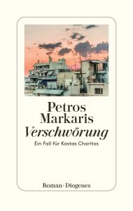Buchcover-Verschwörung-Petros-Markaris-Athen-gezeichnet-im-Sommer-Diogenes-Verlag-Journalismus-Pfundtner