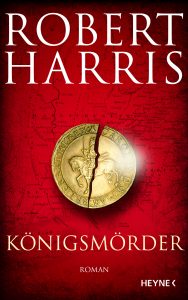Roter-umschlag-goldene-zersprungene-Münze-als Hintergrund-Landkarte-Buchcover-Königsmörder-robert-harris-pfundtner